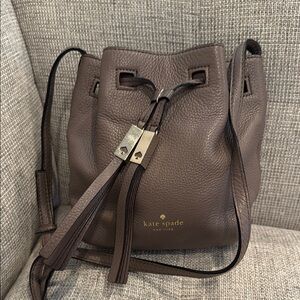Kate Spade Brown Crossbody Bag with Pebbled Leather